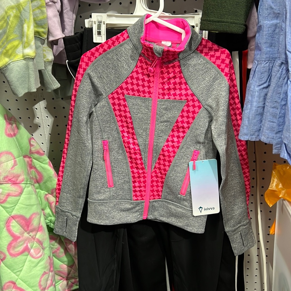 Ivivva Perfect Your Practise Jacket • BNWT • Size 4 • Pink and Grey